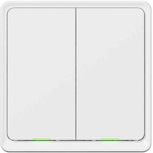 TESLA okos dupla kapcsoló, ZigBee protokollal, TESLA mobilalkalmazás támogatással, fehér