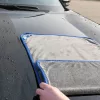 Egyoldalas mikroszálas autó tisztító, szárító törölköző, 60 x 90 cm, 700 g / nm, Wooze Car Towel, szürke/kék
