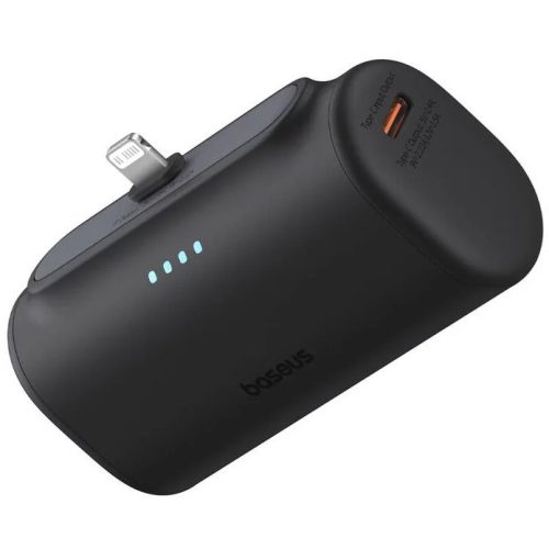 Baseus Compact powerbank / külső akkumulátor Lightning csatlakozóval, 5000mAh, PD, 20W, fekete