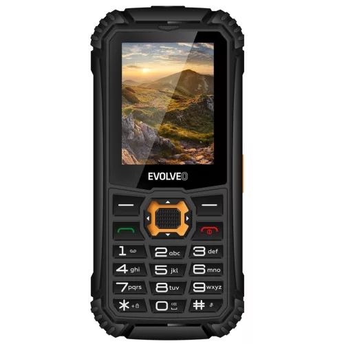 Evolveo StrongPhone Q1 Dual SIM strapabíró nyomógombos mobiltelefon, fekete-narancs