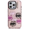 Karl Lagerfeld IML Multi K&CH Heads iPhone 16 Pro hátlap tok, rózsaszín
