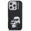 Karl Lagerfeld IML Aquarelle Karl and Choupette iPhone 16 Pro hátlap tok, fekete
