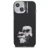 Karl Lagerfeld IML Aquarelle Karl and Choupette iPhone 15 hátlap tok, fekete