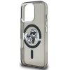 Karl Lagerfeld IML Glitter Karl and Choupette Sketch iPhone 16 Pro Max MagSafe kompatibilis hátlap tok, fekete