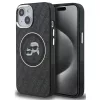 Karl Lagerfeld IML K&CH Heads Repeated Logo iPhone 15 MagSafe kompatibilis hátlap tok, fekete