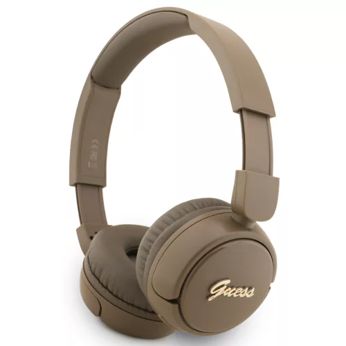 Guess Script Metal Logo Wireless vezeték nélküli fejhallgató, barna