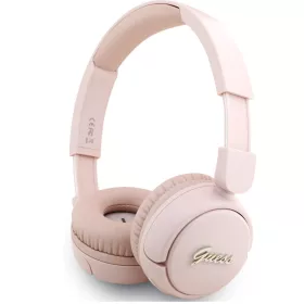   Guess Script Metal Logo Wireless vezeték nélküli fejhallgató, rózsaszín