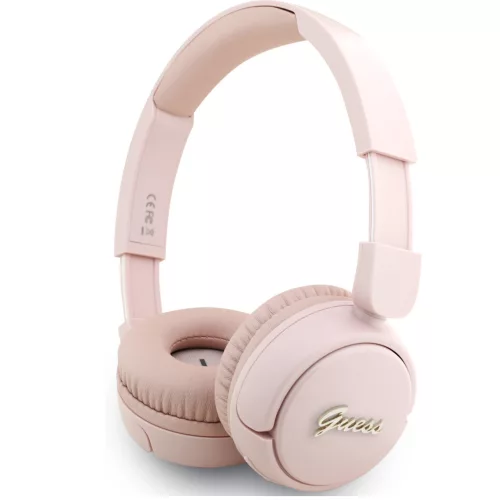Guess Script Metal Logo Wireless vezeték nélküli fejhallgató, rózsaszín