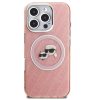 Karl Lagerfeld IML K&CH Heads Repeated Logo iPhone 16 Pro MagSafe kompatibilis hátlap tok, rózsaszín