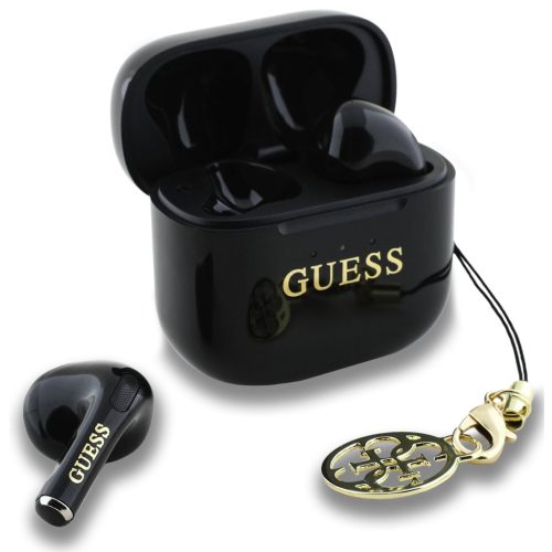 Guess Classic Logo Charm TWS vezeték nélküli fülhallgató, fekete