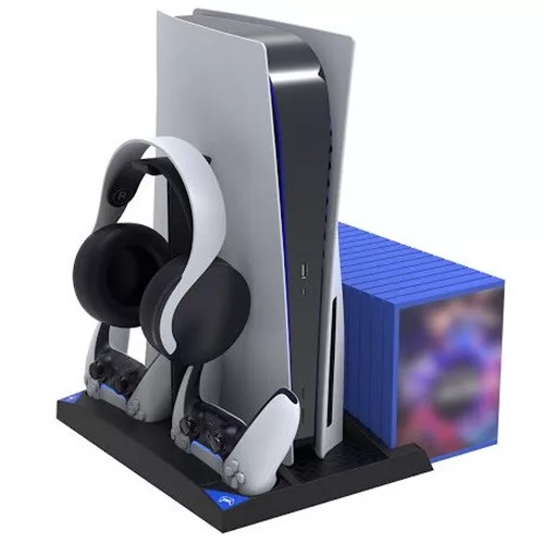 iPega P5013 PS5 multifunkcionális konzol tartó állvány kontroller töltő résszel, fekete