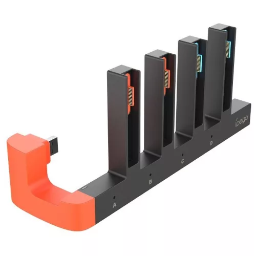 iPega SW2185 JoyCon kontroller töltő dokkoló, Nintendo Switch 2 kompatibilis, fekete