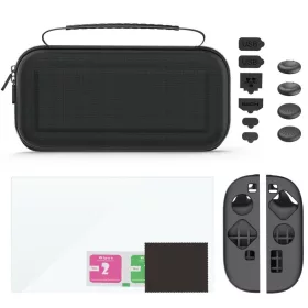   iPega SW2125 Nintendo Switch 2 kompatibilis szett, védőtok, kijelző védő üvegfólia, védőburkolatok, fekete