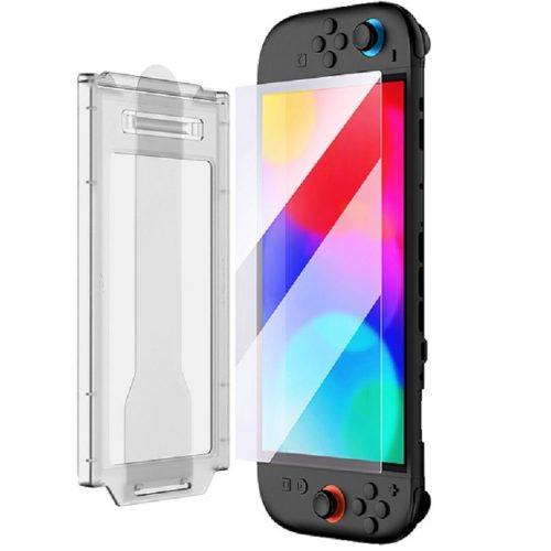 iPega SW2117 Nintendo Switch 2 tempered glass kijelzővédő üvegfólia felhelyező kerettel, átlátszó