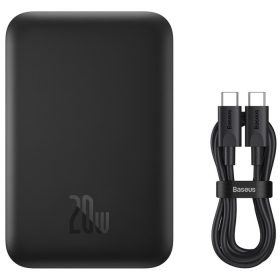   Baseus Mini Air Powerbank / külső akkumulátor, USB-C port, PD + FQI. 6000mAh, 20W, fekete