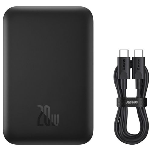 Baseus Mini Air Powerbank / külső akkumulátor, USB-C port, PD + FQI. 6000mAh, 20W, fekete