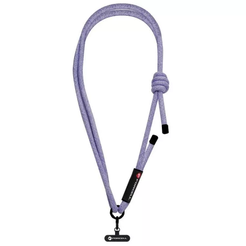 Forcell F-Design S10X165 nyakba / vállra akasztható telefontartó, állítható hossz max. 82,5cm, lila-szürke