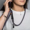 Forcell F-Design S10X165 nyakba / vállra akasztható telefontartó, állítható hossz max. 82,5cm, lila-szürke