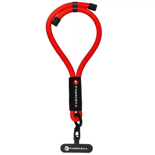 Forcell F-Design R10X40 csuklóra akasztható telefontartó / csuklópánt, állítható hossz max. 20cm, piros