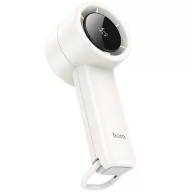   Hoco HX63 hordozható kézi ventilátor, 2000mAh akkumulátorral, LED kijelzővel, 5 fokozattal, fehér