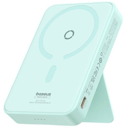 Baseus MagPro Magnetic Powerbank / külső akkumulátor, USB-C port, MagSafe, 5000mAh, 20W, menta