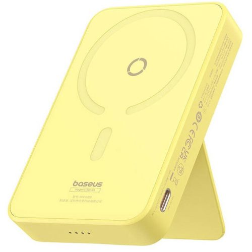 Baseus MagPro Magnetic Powerbank / külső akkumulátor, USB-C port, MagSafe, 5000mAh, 20W, sárga