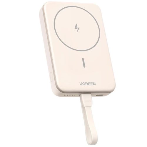 Ugreen PB760 Powerbank / külső akkumulátor + USB-C kábel, MagSafe, USB-C port 5000mAh, 20W, bézs