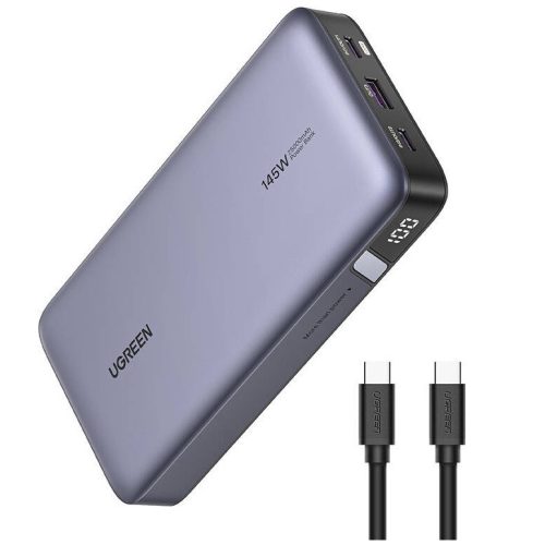 Ugreen PB502 Powerbank / külső akkumulátor, USB-A-USB-C port 10000mAh, 30W, PD, fekete