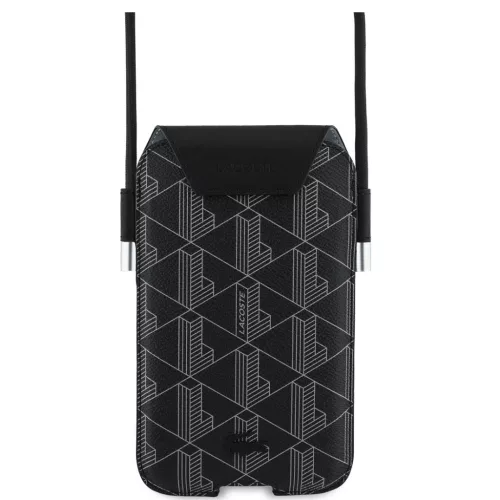 Lacoste PVC telefon tartó kis táska, XL, fekete
