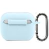 Lacoste Liquid Silicone Glossy Printing Logo AirPods 3 szilikon tok karabinerrel, kék