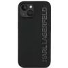 Karl Lagerfeld 3D Rubber Glitter Logo iPhone 15 csillámos hátlap tok, fekete
