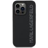 Karl Lagerfeld 3D Rubber Glitter Logo iPhone 14 Pro csillámos hátlap tok, fekete