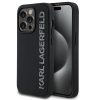 Karl Lagerfeld 3D Rubber Glitter Logo iPhone 15 Pro Max csillámos hátlap tok, fekete