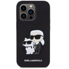   Karl Lagerfeld PU Saffiano Karl and Choupette iPhone 16 Pro Max tok, fekete