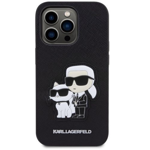 Karl Lagerfeld PU Saffiano Karl and Choupette iPhone 16 Pro Max tok, fekete