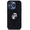 Karl Lagerfeld Liquid Silicone Karl and Choupette MagSafe iPhone 15 Pro hátlap tok, fekete