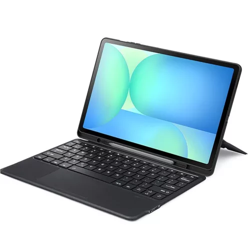 Dux Ducis DK Samsung Tab S10 FE+ kihajtható tok vezeték nélküli billentyűzettel, fekete