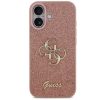 Guess PU Fixed Glitter 4G Metal Logo Apple iPhone 17 hátlap tok, rózsaszín