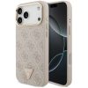 Guess PU Leather 4G Triangle Logo Gold Frame Apple iPhone 17 Pro MagSafe hátlap tok, rózsaszín