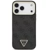 Guess PU Leather 4G Triangle Logo Gold Frame Apple iPhone 17 Pro Max MagSafe hátlap tok, fekete