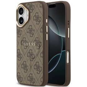 Guess 4G Charm Apple iPhone 17 MagSafe hátlap tok, barna