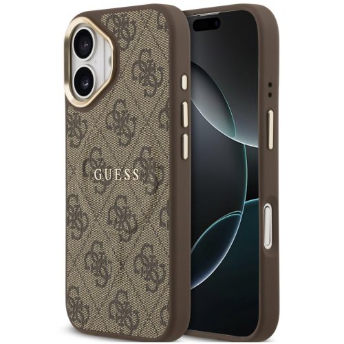 Guess 4G Charm Apple iPhone 17 MagSafe hátlap tok, barna