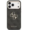 Guess PU Leather 4G Metal Logo Gold Frame Apple iPhone 17 Pro Max MagSafe hátlap tok, fekete