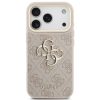 Guess PU Leather 4G Metal Logo Gold Frame Apple iPhone 17 Pro MagSafe hátlap tok, rózsaszín