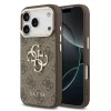 Guess PU Leather 4G Metal Logo Gold Frame Apple iPhone 17 Pro hátlap tok, barna