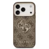 Guess PU Leather 4G Metal Logo Gold Frame Apple iPhone 17 Pro hátlap tok, barna