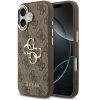 Guess PU Leather 4G Metal Logo Gold Frame Apple iPhone 17 hátlap tok, barna