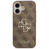 Guess PU Leather 4G Metal Logo Gold Frame Apple iPhone 17 hátlap tok, barna