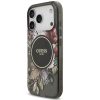 Guess IML Flowers Strap Apple iPhone 17 Pro Max MagSafe hátlap tok karpánttal, fekete