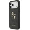 Guess PU 4G Metal Logo Strap Apple iPhone 17 Pro hátlap tok karpánttal, fekete